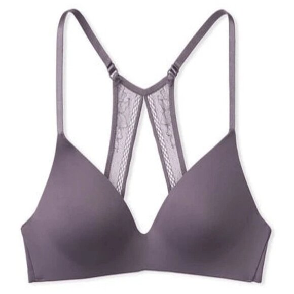 Victorias Secret Grayish-Lavender Smooth Lightly Lined Wireless T-Shirt Bra 34DD - Picture 1 of 9